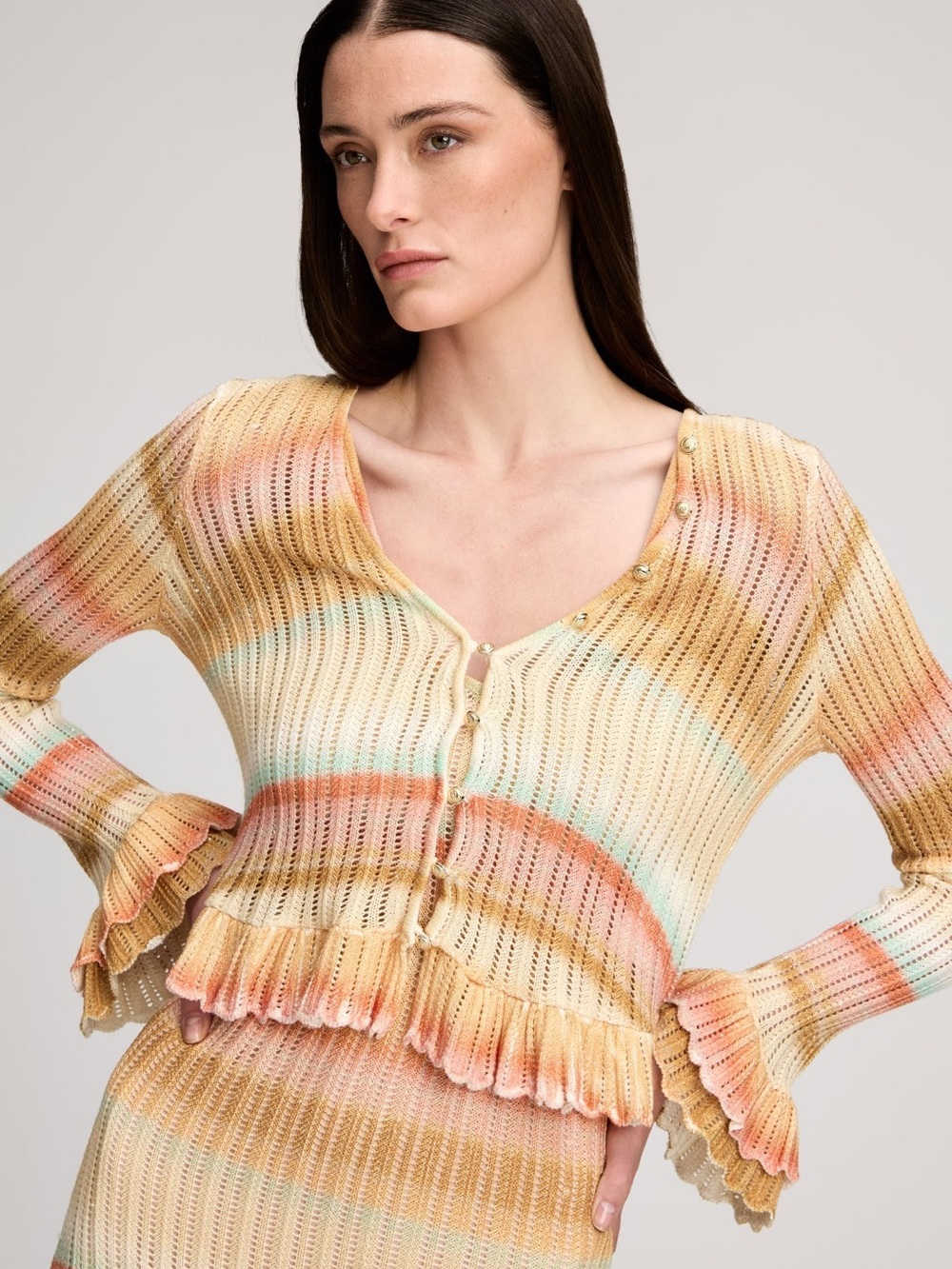 Edith Spaced Dyed Cardigan ~ Sunset Multi